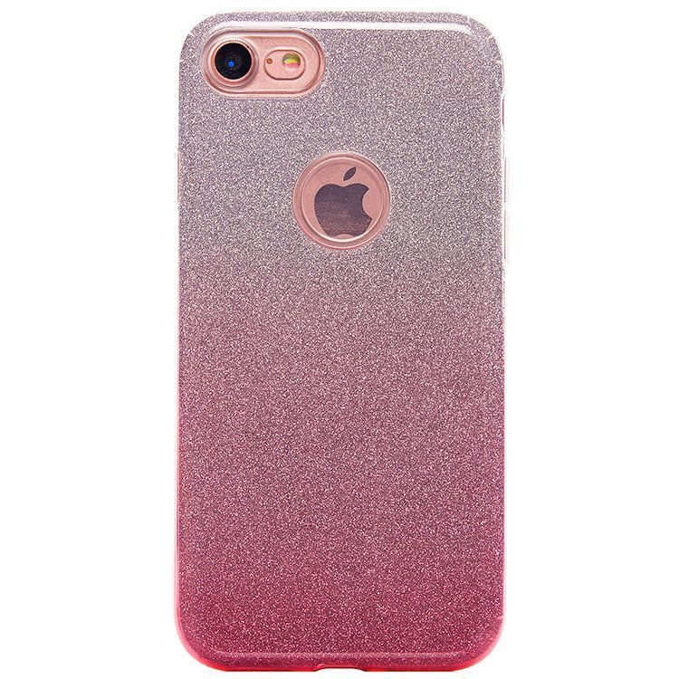 Накладка SC097 Градиент БЛЕСТКИ 3в1 iPhone 7 (pink/silver)