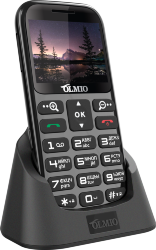 Мобильный телефон Olmio C37 black (2 Sim, microSD, FM, 1400 mAh, Фонарик, Камера, SOS, подставка)