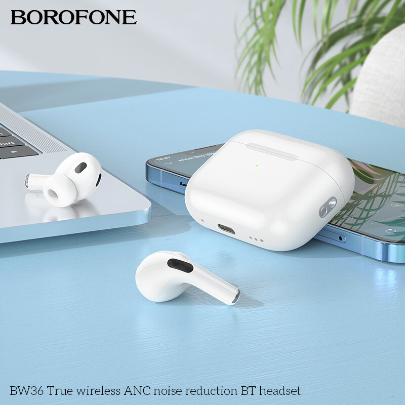 Наушники Bluetooth BOROFONE BW36 TWS, ANC, белые