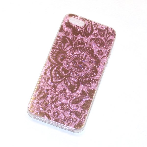 Накладка SHINE Цветок IPhone 5 розовая