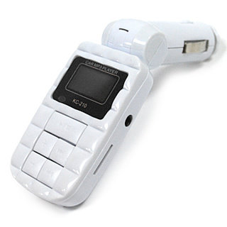 FM-модулятор MicroSD/SD/USB/пульт KC-210 белый