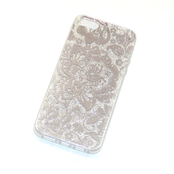 Накладка SHINE Цветок IPhone 5 серебро