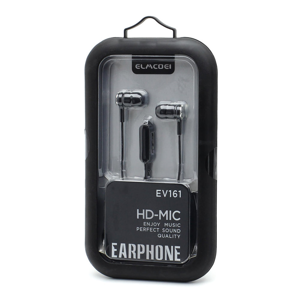 Гарнитура MP3 Elmcoei EV-161 с кнопкой ответа черная
