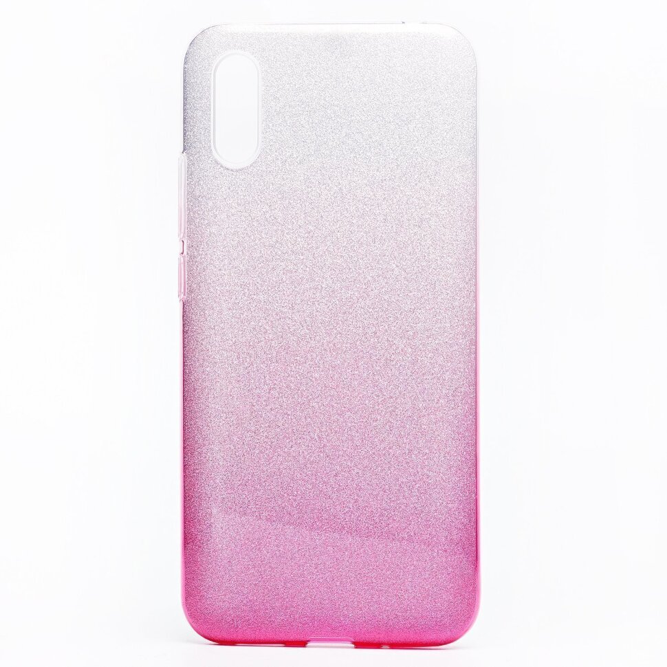 Накладка SC097 БЛЕСТКИ градиент 3в1 Xiaomi Redmi 9A (pink/silver)
