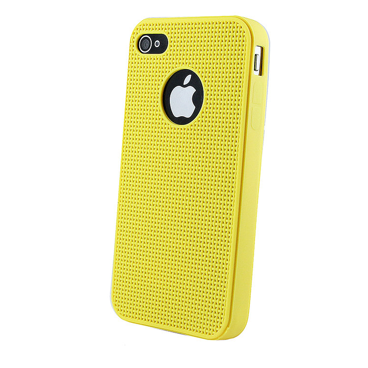 Накладка СЕТКА iPhone 4 желтая