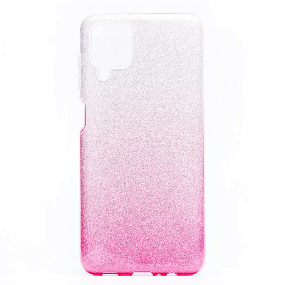 Накладка SC097 БЛЕСТКИ градиент 3в1 Samsung A125 Galaxy A12 (pink/silver)