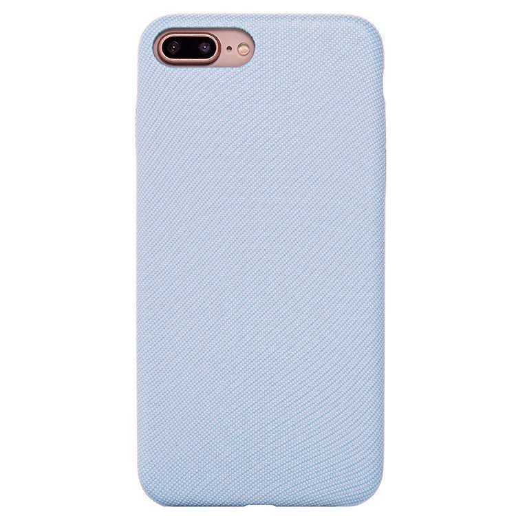Накладка фактурная SC079 с имитацией ткани  iPhone 7 Plus/8 Plus голубая