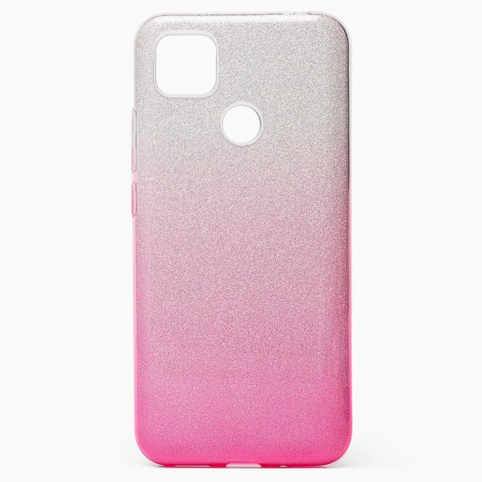 Накладка SC097 БЛЕСТКИ градиент 3в1 Xiaomi Redmi 9C (pink/silver)