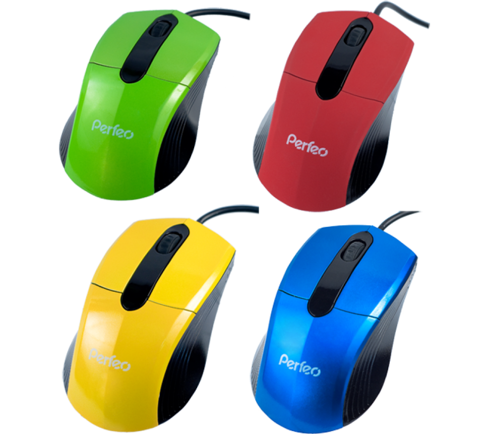 Мышь проводная Perfeo COLOR PF-203-OP синяя