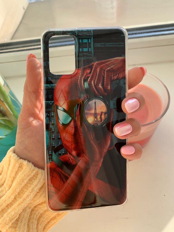 Накладка с рисунком Samsung M317 Galaxy M31s Человек-паук с фотоаппаратом красный