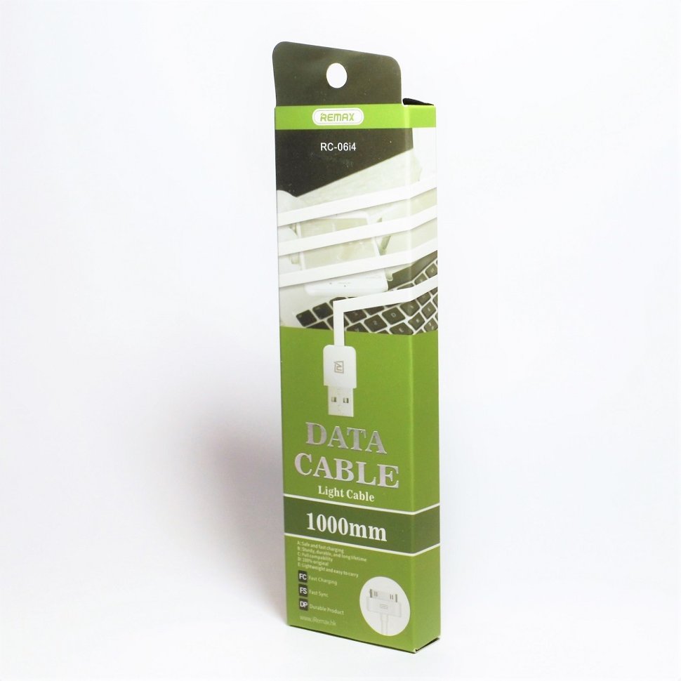 USB кабель на iPhone 4 REMAX Light Cable RC-06i4 30pin белый