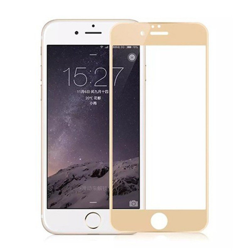 Стекло защитное 4D на дисплей iPhone 6 Plus золото