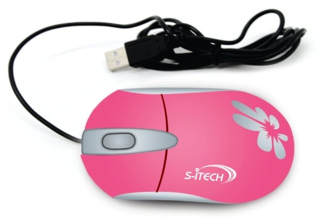 Мышь проводная оптическая S-iTECH SM-05 розовая