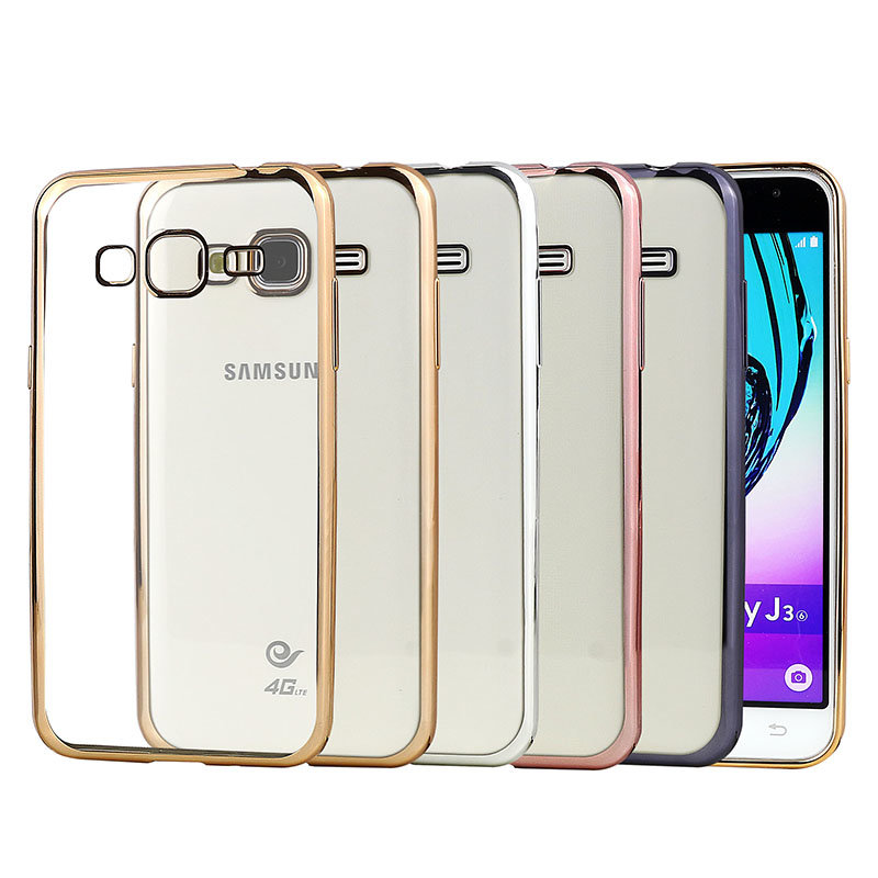 Накладка силиконовая прозрачная Samsung J105 ОБОДОК розовый