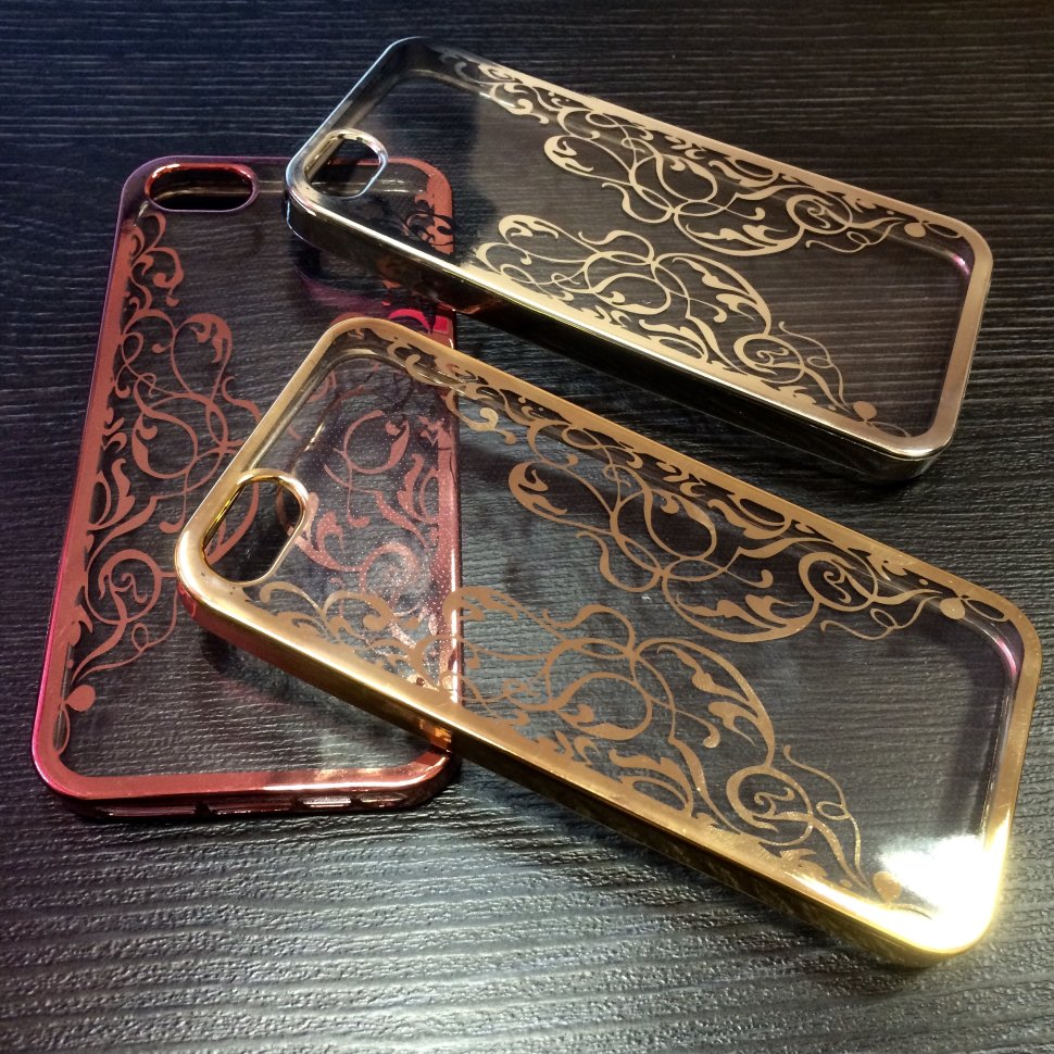 Накладка силиконовая УЗОР IPhone 6 серебро