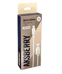 Кабель USB - Lightning Aksberry X153 2.4A TPU белый