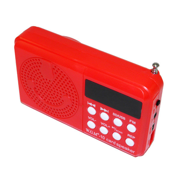 FM-проигрыватель Model-10 1 динамик (TF+FM+USB+дисплей) красный