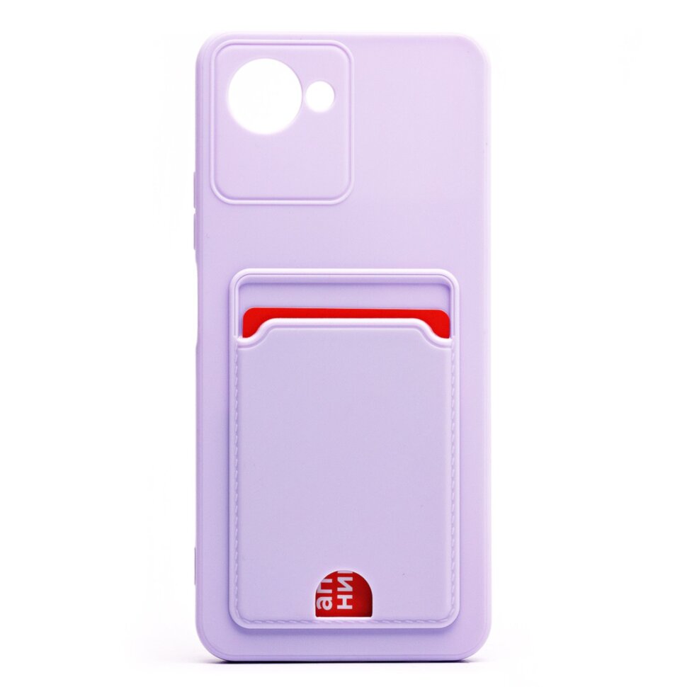 Накладка BUTTON Xiaomi Redmi Note 14 4G, с визитницей, лиловая