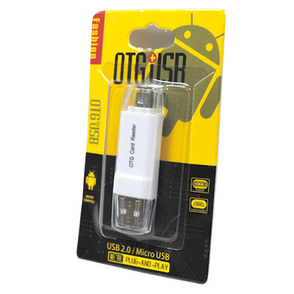 Card reader №30 MicroSD - MicroUSB OTG белый в блистере