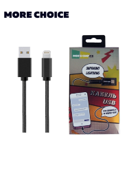 Кабель More Choice USB - Lightning, металл, 2.1A, 1м, K31i (Black)