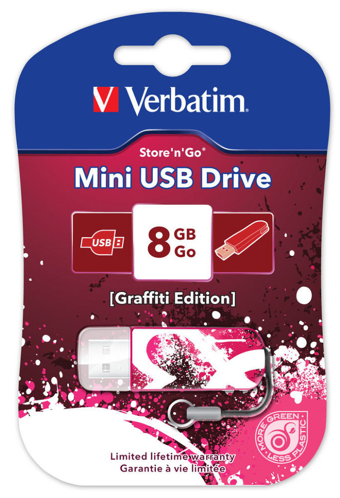 Verbatim USB 8GB Mini Graffiti Edition Red