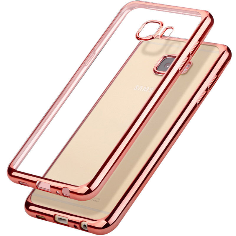 Накладка силиконовая прозрачная Samsung G570/J5 Prime ОБОДОК розовый