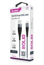 Кабель USB - MicroUSB Olmio SOLID усиленный 2,1A цвет титановый