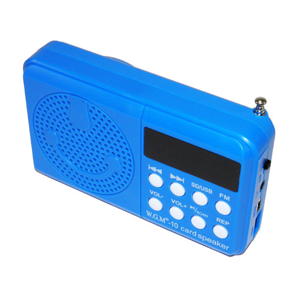 FM-проигрыватель Model-10 1 динамик (TF+FM+USB+дисплей) синий