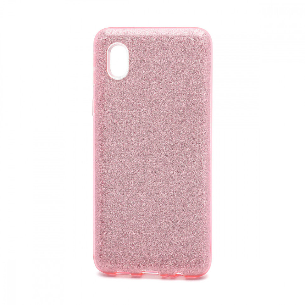 Накладка SC097 БЛЕСТКИ 3в1 Samsung A013 Galaxy A01 Core (pink)