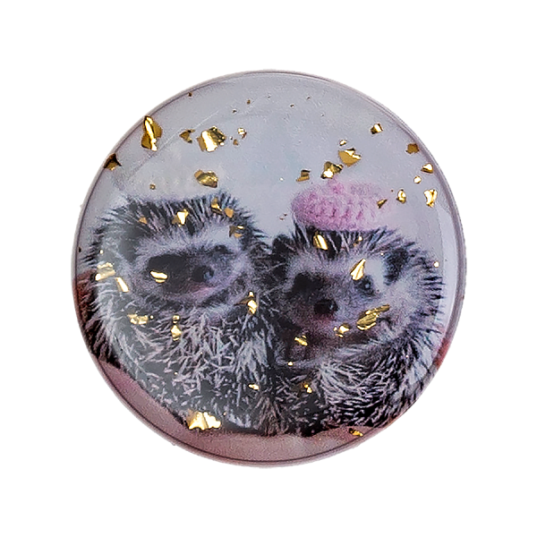 Держатель для телефона POPSOCKETS лаковый с фольгой Ежики