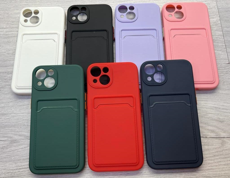 Накладка матовая с визитницей  Xiaomi Redmi Note 11 синяя