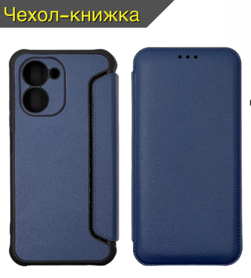 NEW Book Case Realme 10 4G 2023 с магнитом, защитой камеры, темно-синий