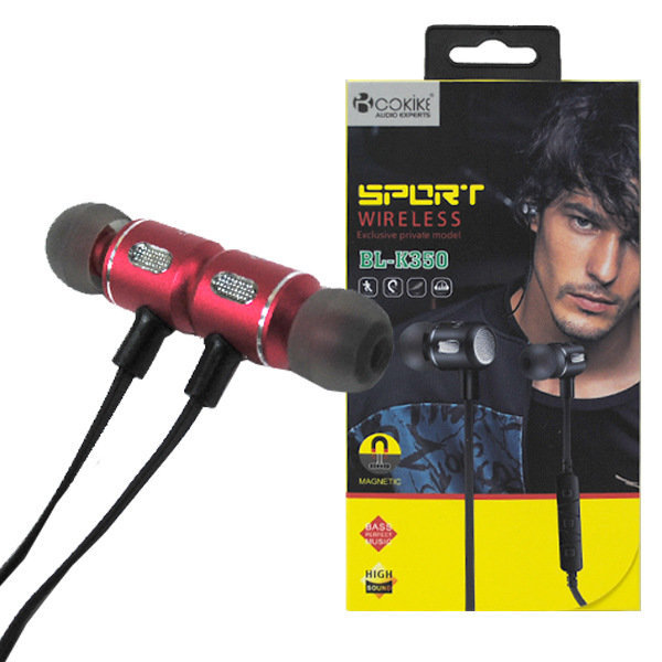 Наушники вакуумные BLUETOOTH Cokike BL-K350 магнитные красные