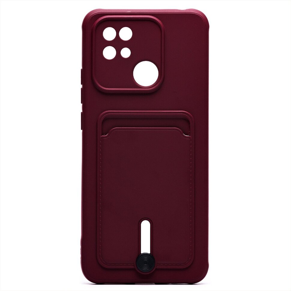 Накладка SC304 Xiaomi Redmi 10C с визитницей (bordo)