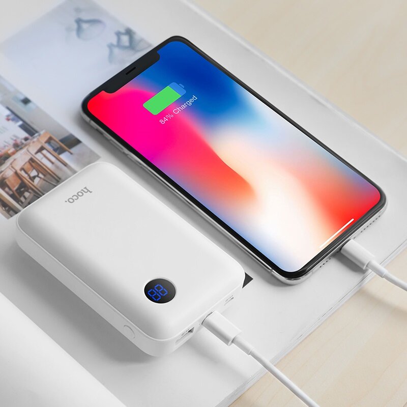 Внешнее ЗУ Power Bank HOCO J44 QC3.0 + PD 10000mA белое - СКИДКА 10%