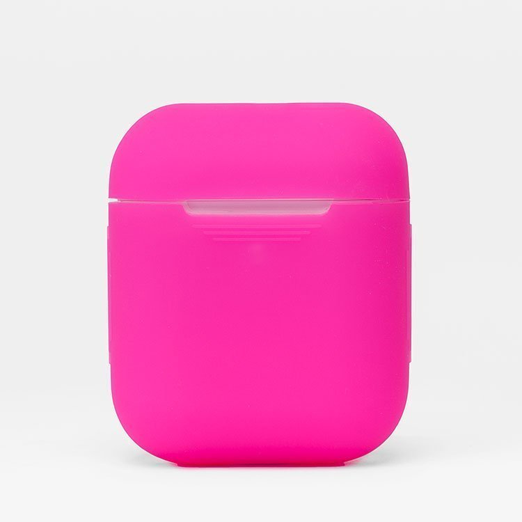 Чехол силиконовый для кейса AirPods 2 в пакете розовый