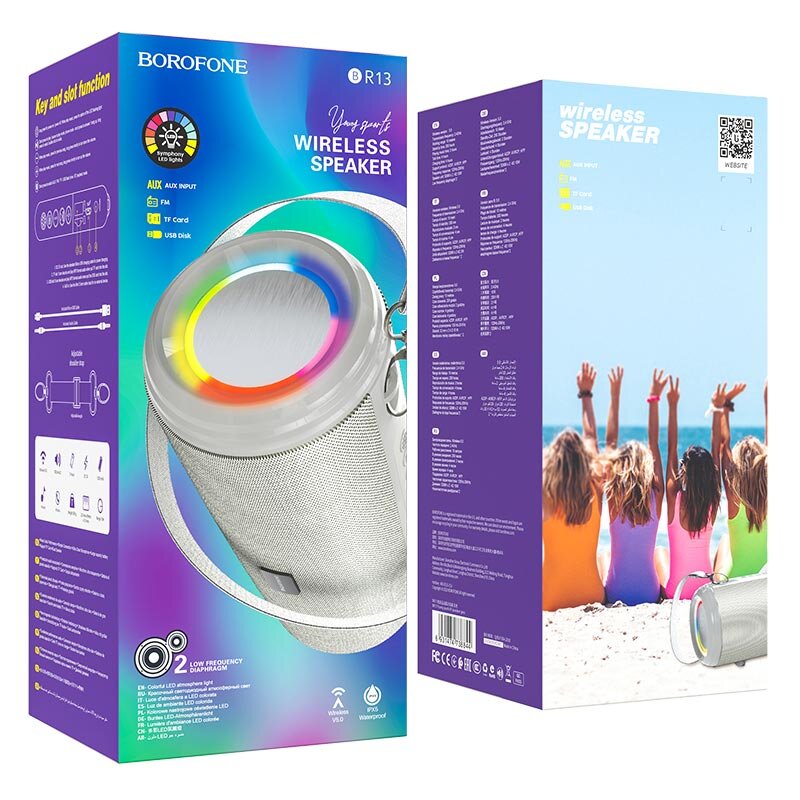 Колонка Bluetooth BOROFONE BR13 Young sportive, серая