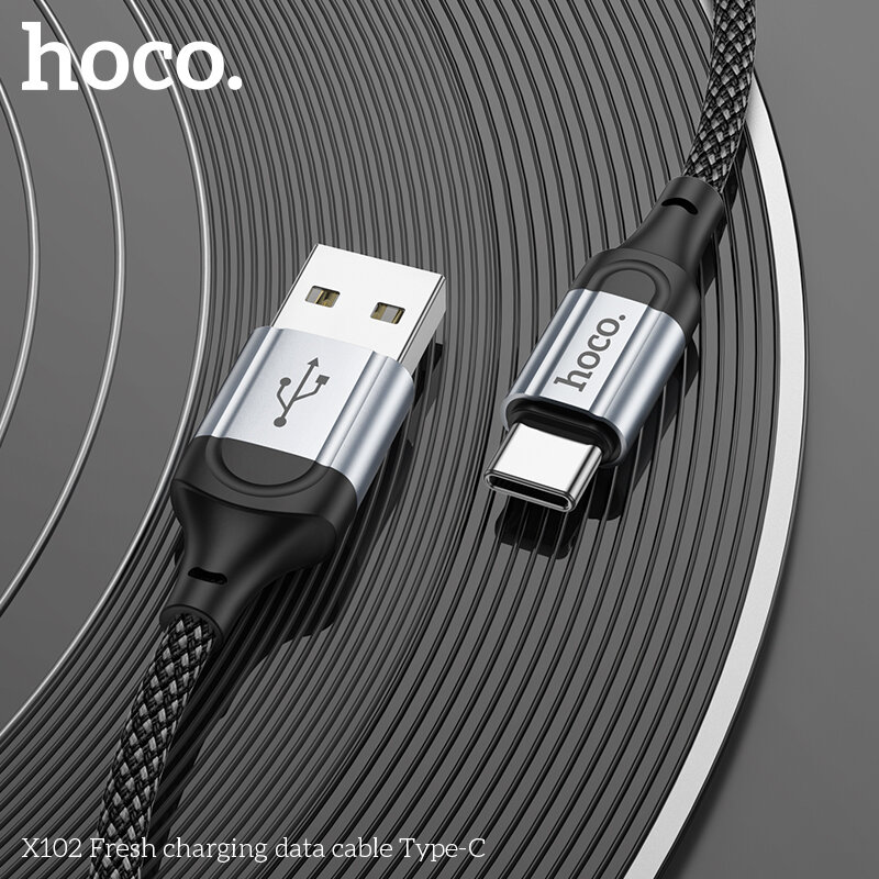Кабель USB - Type-C HOCO X102 Fresh 3A, 1 метр, черный