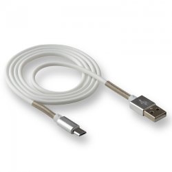 Кабель USB - MicroUSB WALKER C720 с пружинами белый