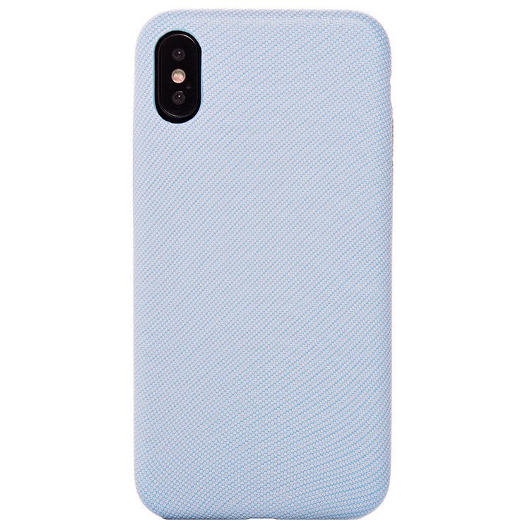 Накладка фактурная SC079 с имитацией ткани  iPhone X голубая