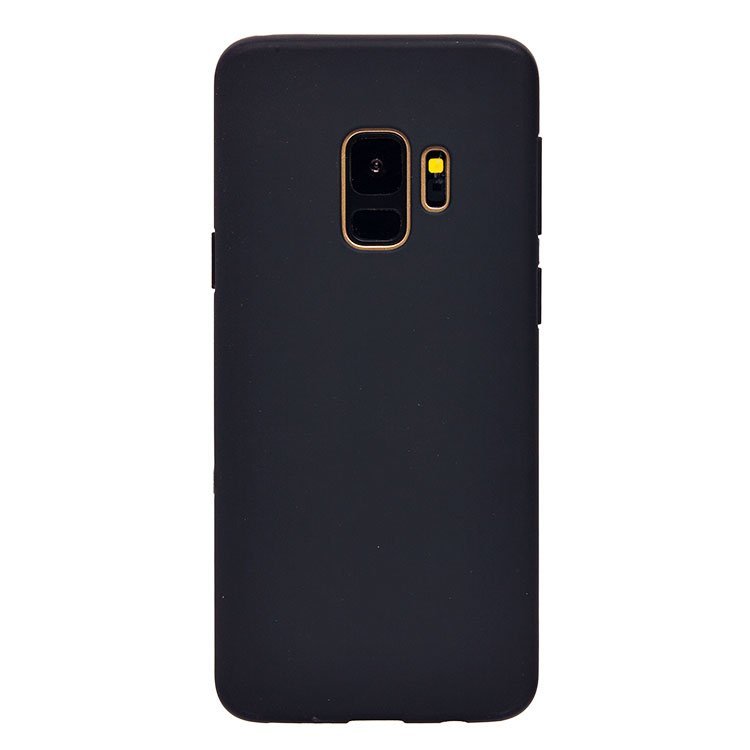 Накладка с глянцевым ободком МАТОВАЯ Samsung S9 черная