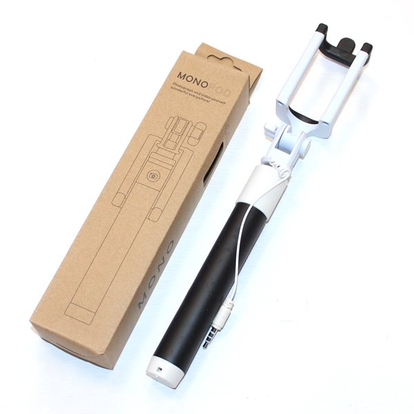 Селфи штатив Monopod Z07-5B с проводом коричневая упаковка черный