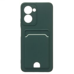 Накладка BUTTON Tecno Spark 20/20C/GO 2024/POP 8, с визитницей, темно-зеленая