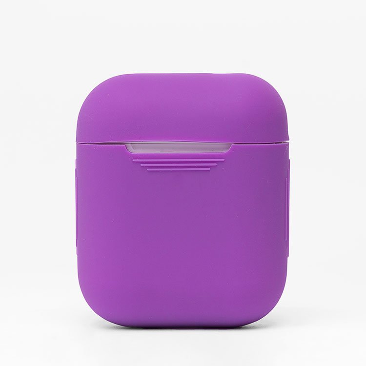 Чехол силиконовый для кейса AirPods 2 в пакете фиолетовый