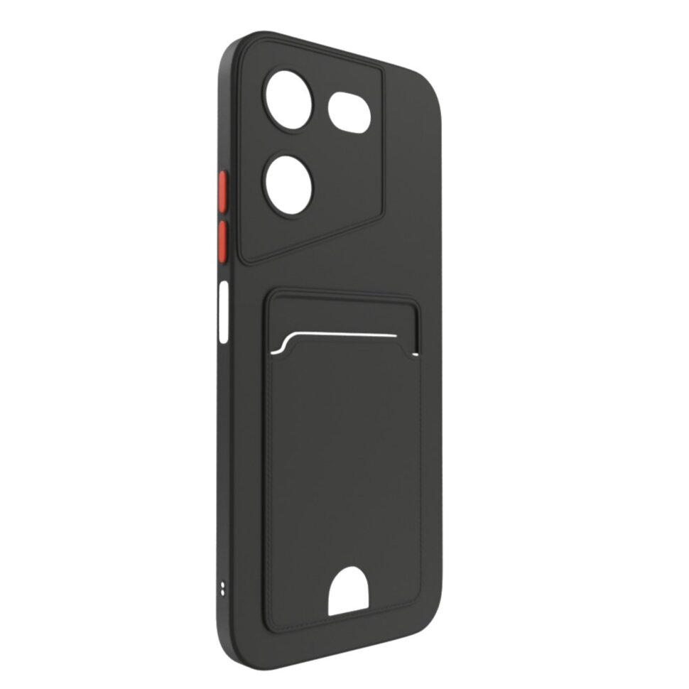 Накладка BUTTON Huawei Honor X8c, с визитницей, черная
