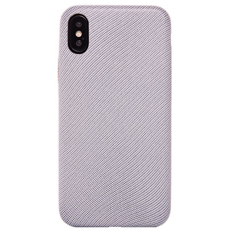 Накладка фактурная SC079 с имитацией ткани  iPhone X серая