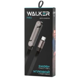 Кабель Type-C - Type-C WALKER C987, 240W, 1,5 метра, с подставкой черный
