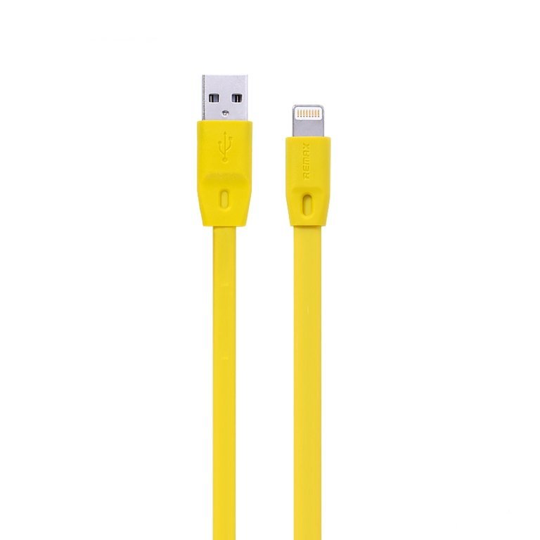 USB кабель на iPhone 5 REMAX Full SPEED плоский желтый 1,5 метра