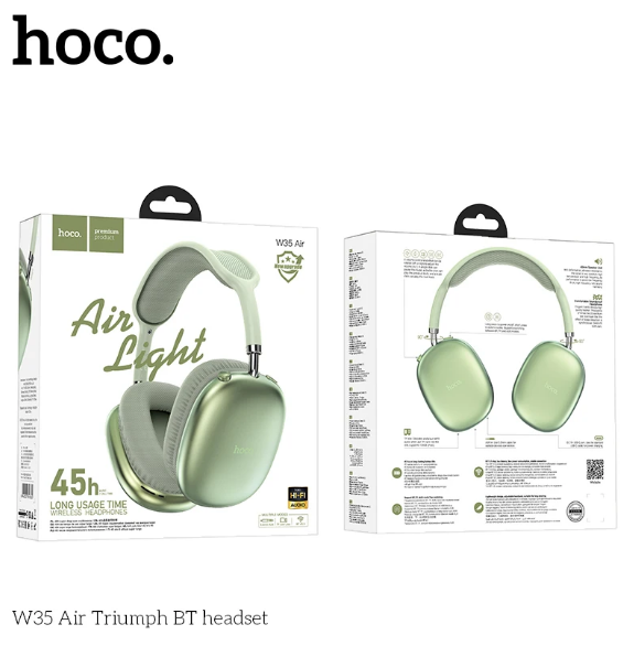 Гарнитура Bluetooth HOCO W35 Air полноразмерная, зеленая