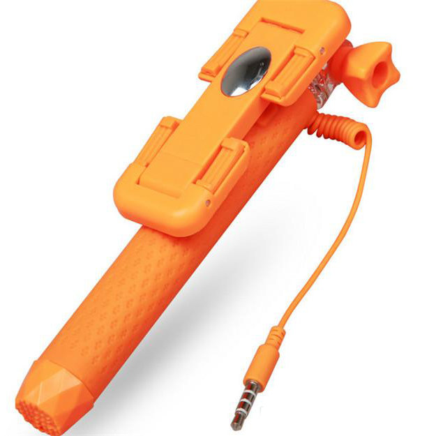 Селфи штатив Monopod Mini3  14,5-70 см с проводом оранжевый